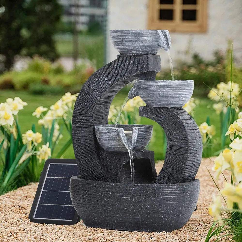 Garden Sanctuary Outdoor Solar-Powered Water Fountain Furnish Wise