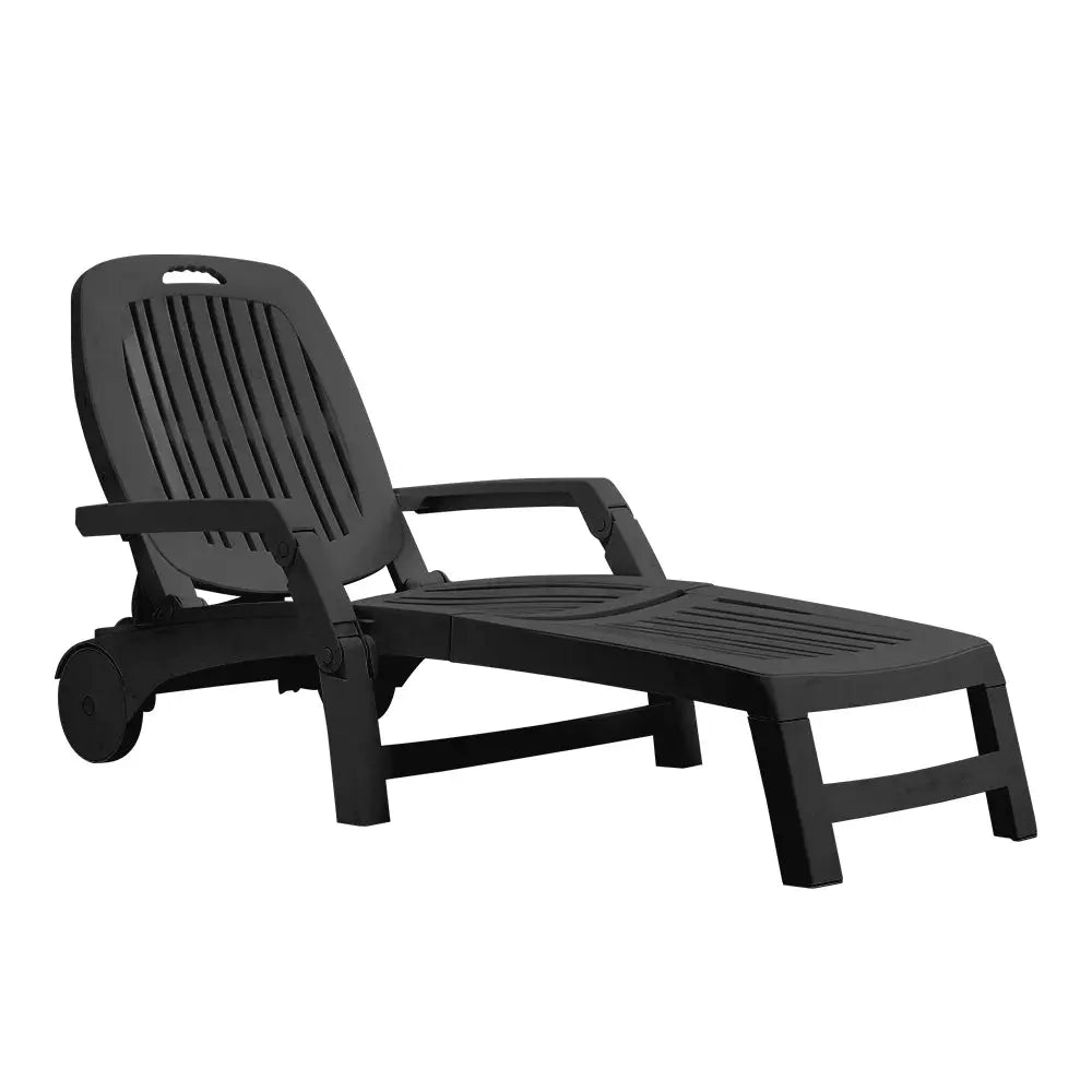 Outdoor Plastic Folding Leisure Chair with Wheels Furnish Wise
