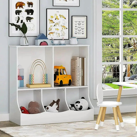 White 2 Tier Open Style Toy and Book Storage
