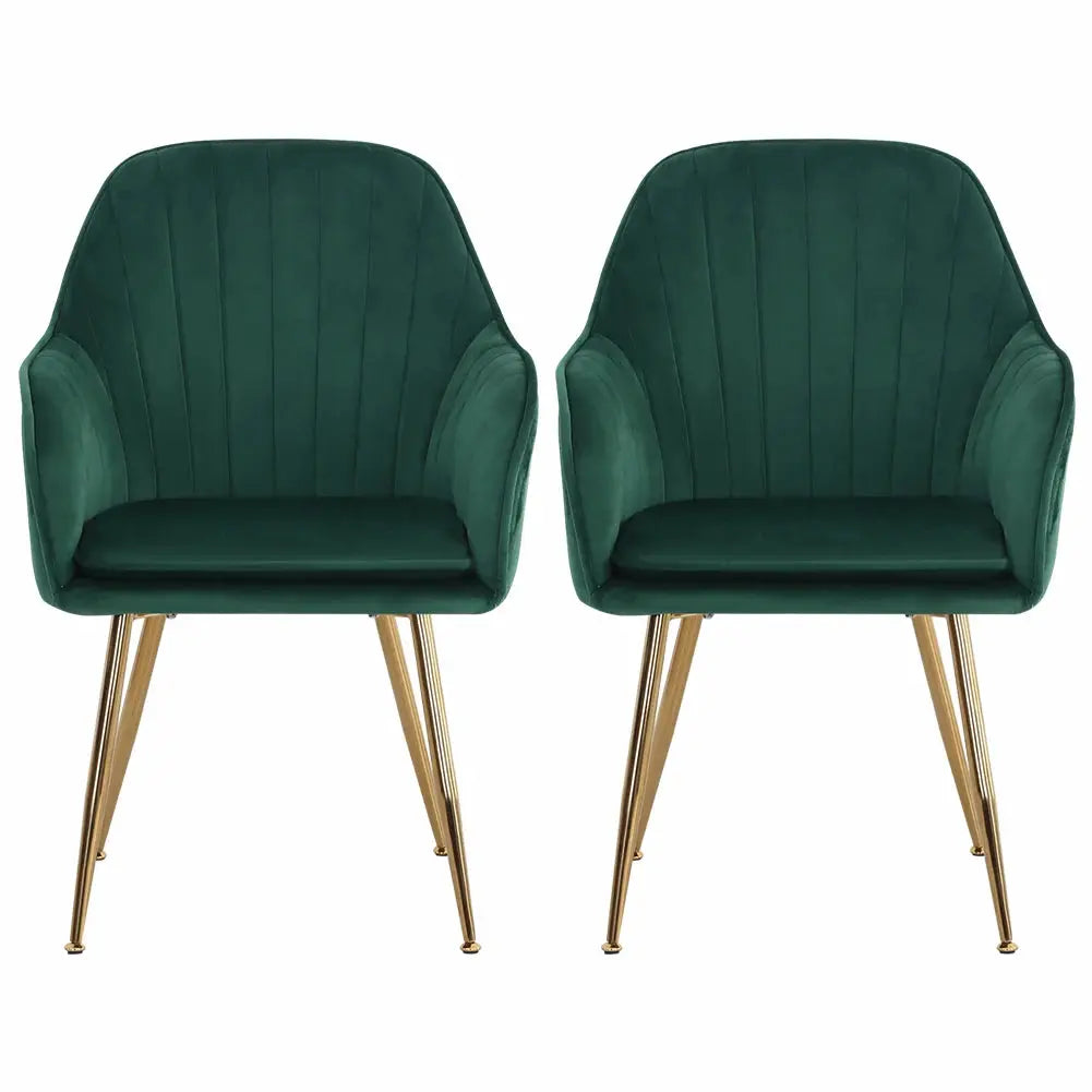 Set of 2 Velvet Dining Chairs Furnish Wise