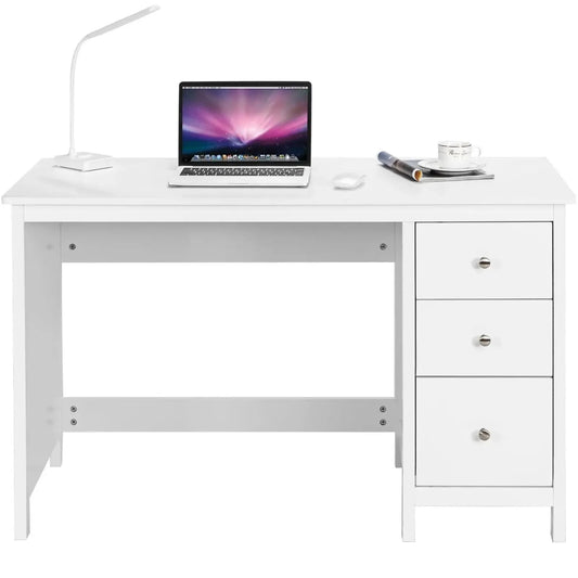 Wooden Writing Workstation with 3 Drawers Furnish Wise