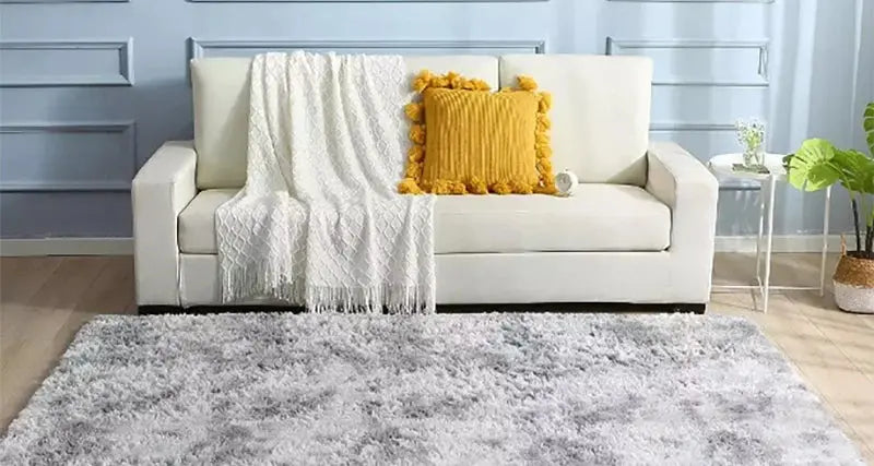 Soft Carpet For Living Room Fluffy Modern Bedroom Bedside Rug Tie-Dyed Grey Indoor Shag Carpets For Kids Nursery Room Home Decor Furnish Wise