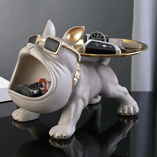 30cm Home Decor Bulldog Figurine Dog Statue Storage Box Animal Ornament Resin Craft Art Sculpture Figurine Home Puppy Sculpture Furnish Wise