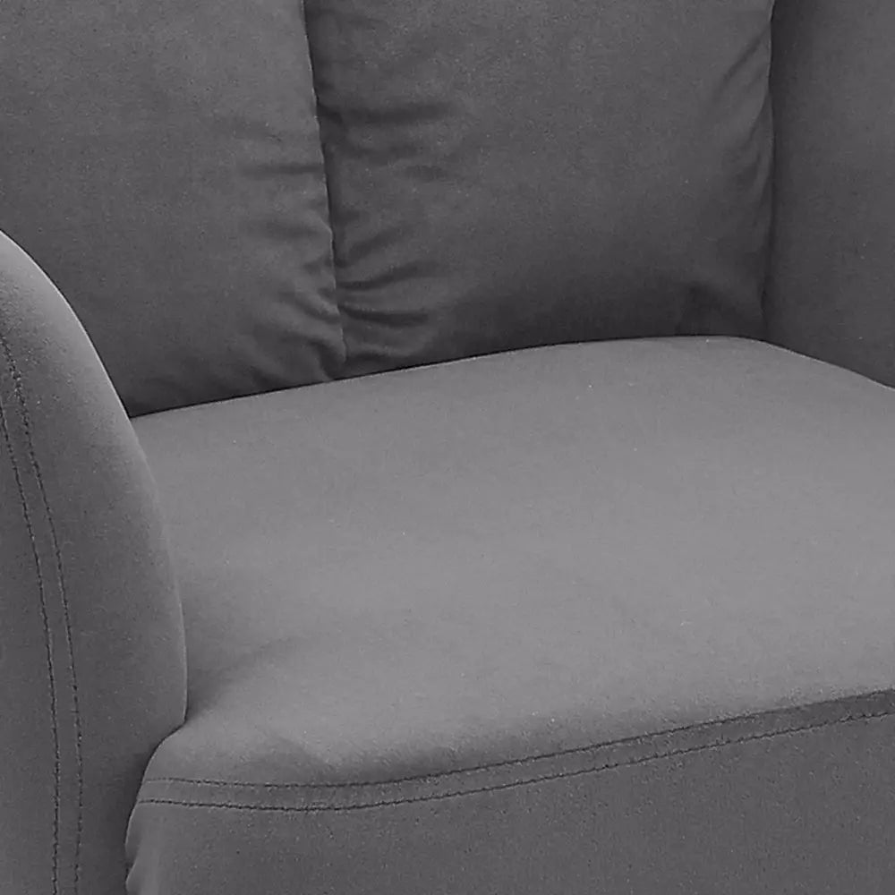 Upholstered Swivel Armchair with Black Legs