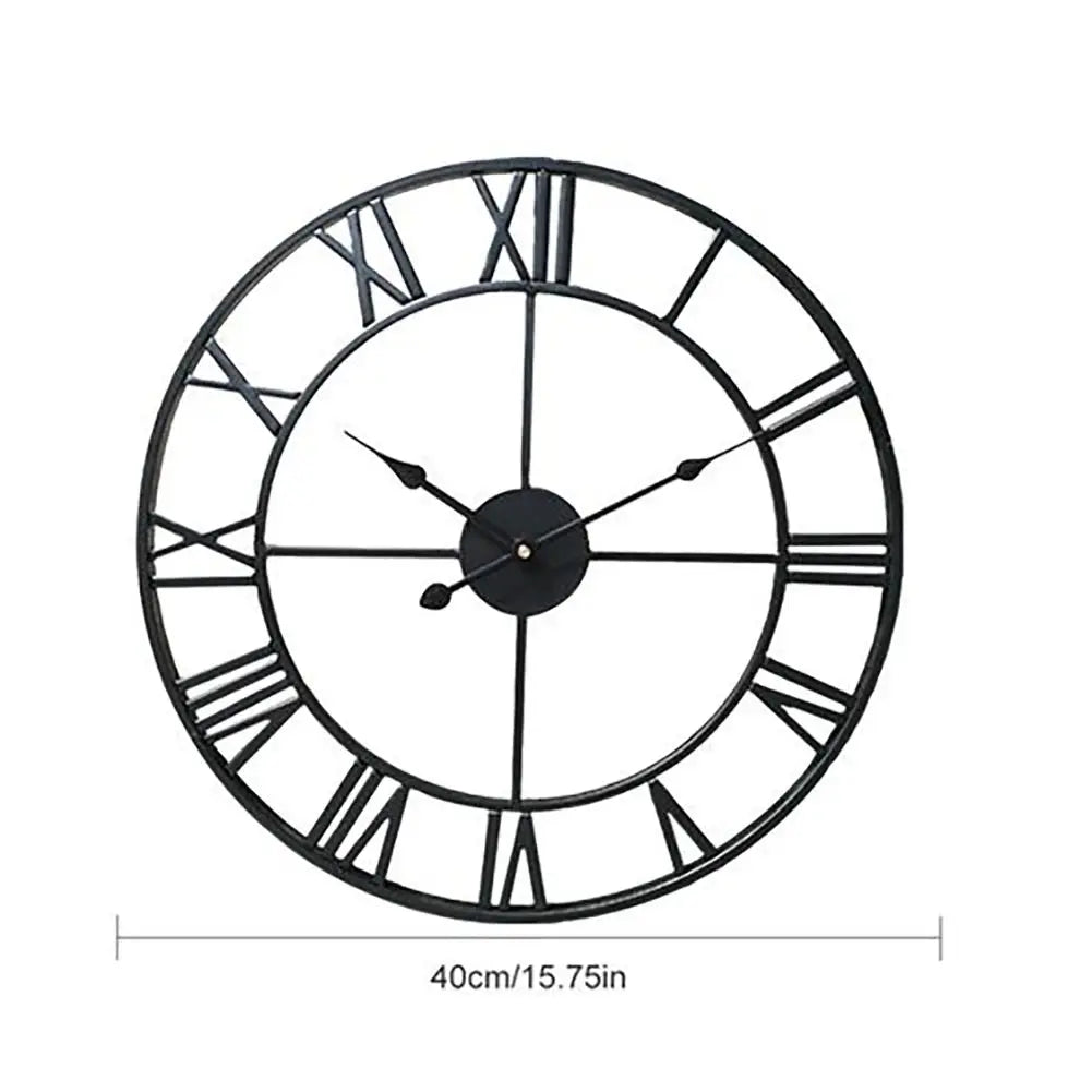 40cm Vintage Wall Clock with Roman Numerals for Home Decor