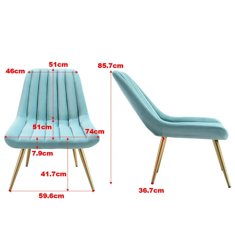 Blue Velvet Upholstered Lounge Accent Chair Furnish Wise