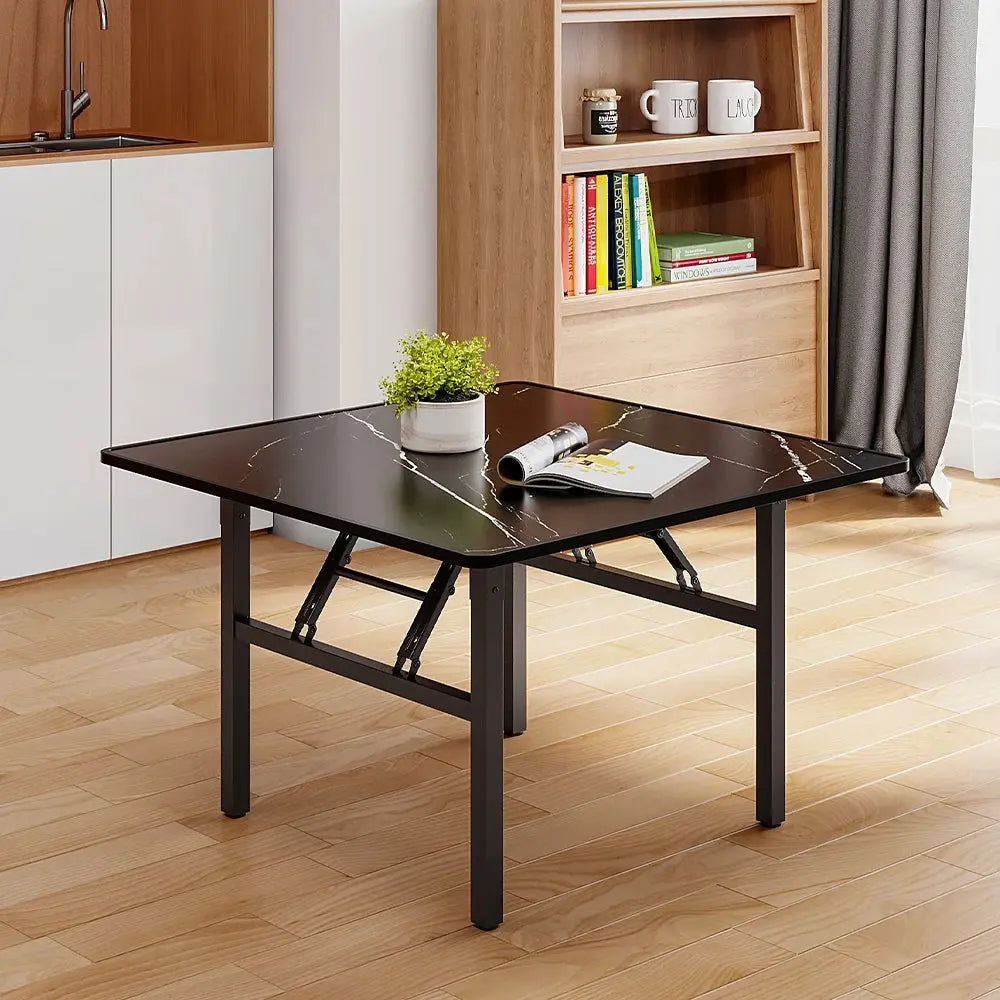 Square Marble Effect 80cm Folding Coffee Table