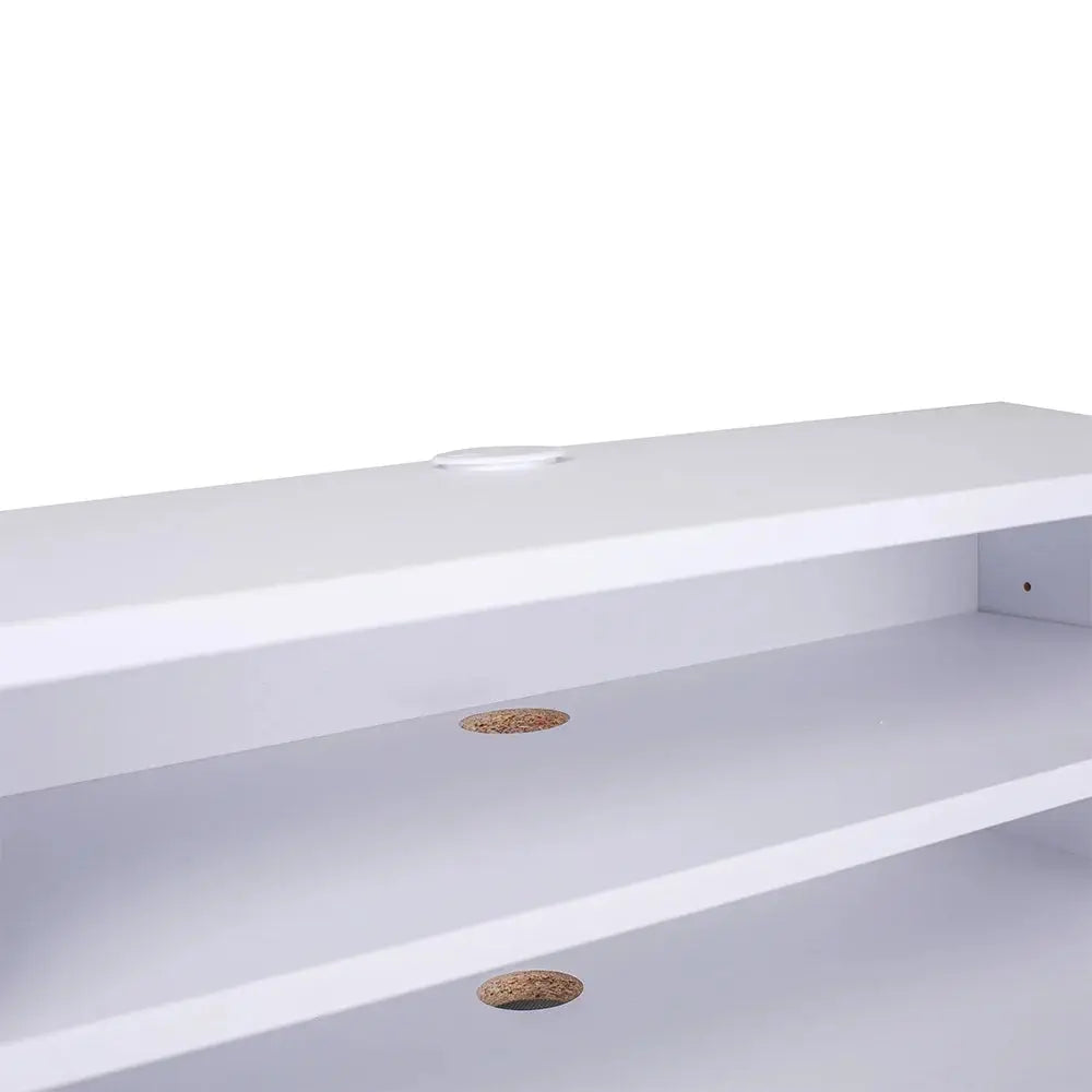 White MDF Framed TV Unit with Easy Cable Access