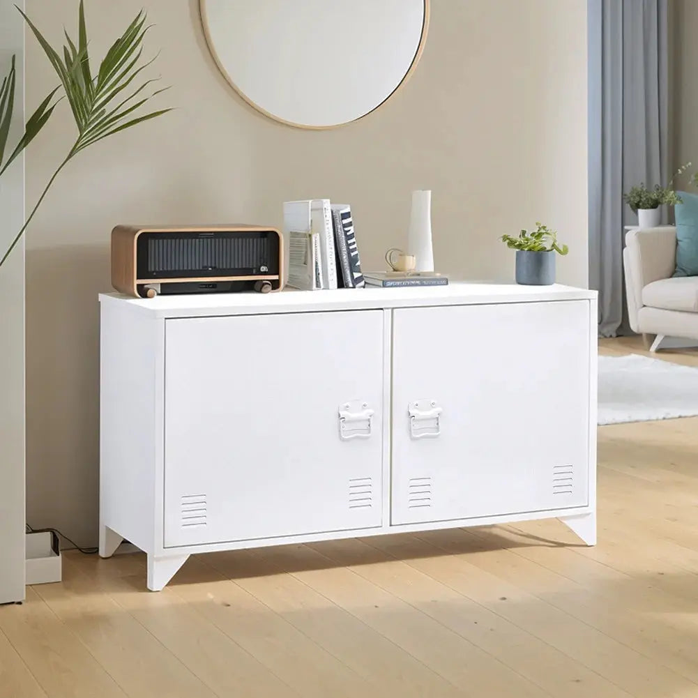 Metal Storage Sideboard Cabinet TV Stand with 2 Door Buffet
