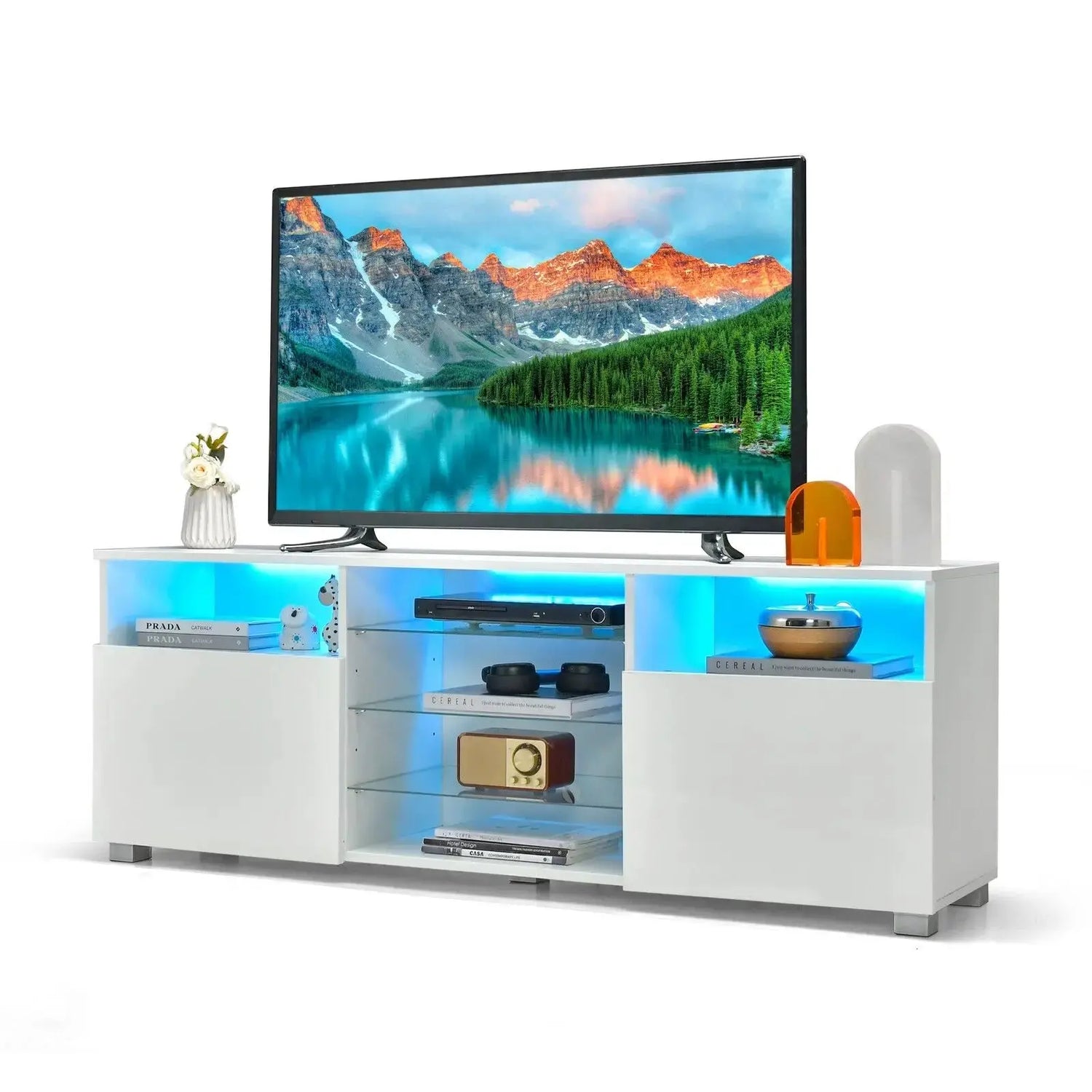 Modern Entertainment Media Console Table Furnish Wise