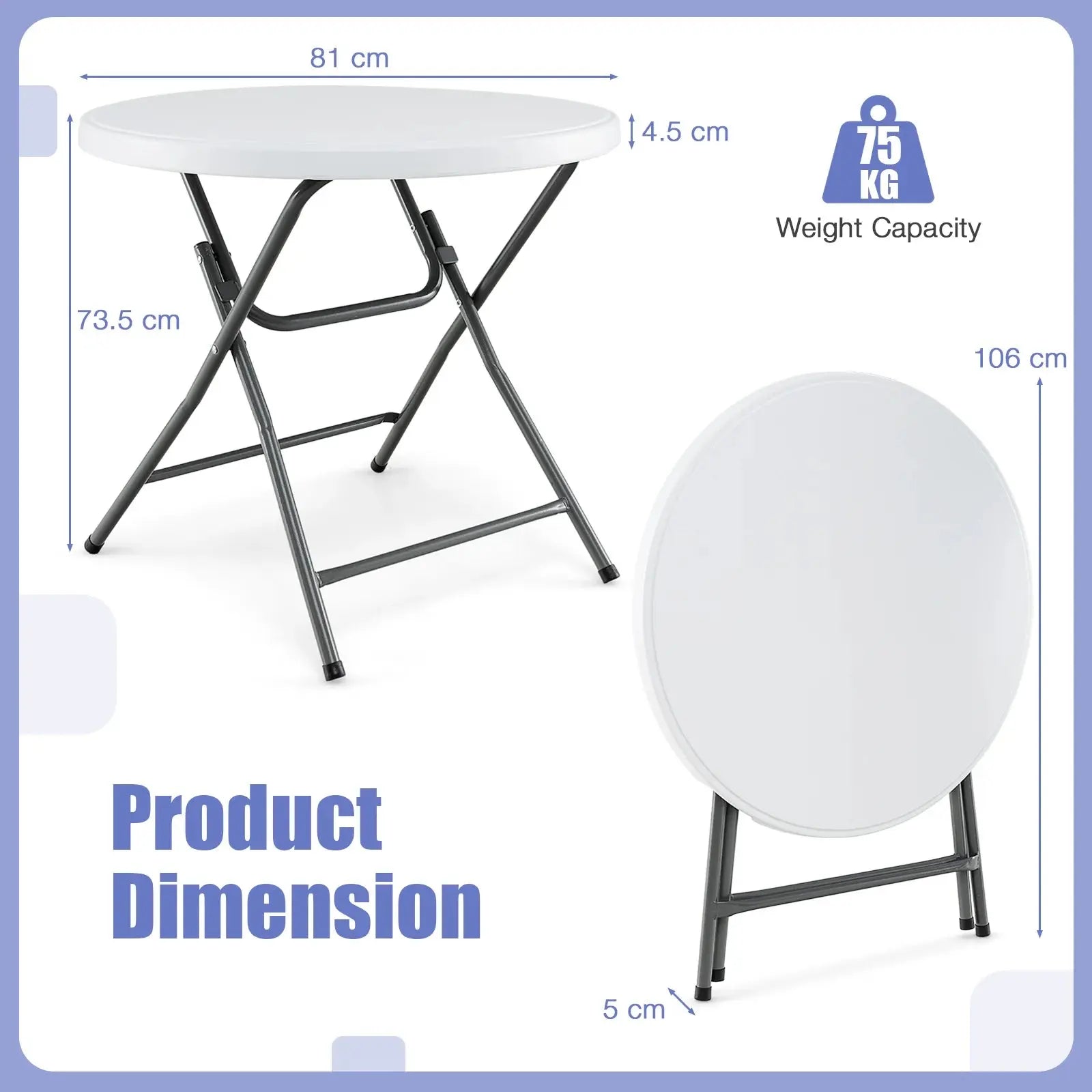 Round Folding Table Furnish Wise