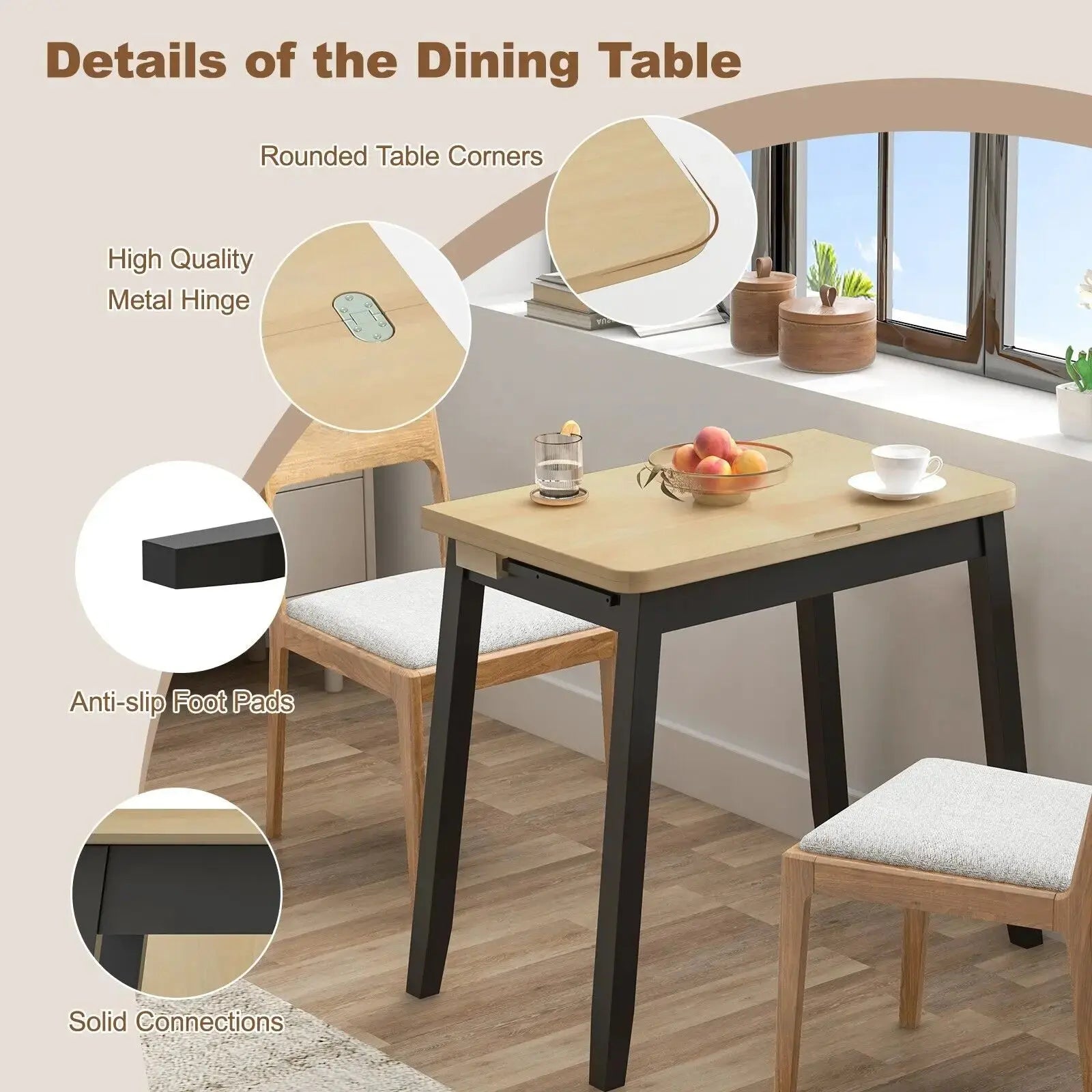 Extendable Folding Table Space-Saving Furnish Wise