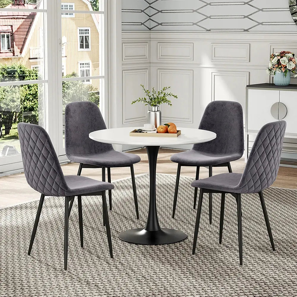 Set of 2 Velvet Upholstered Dining Chairs