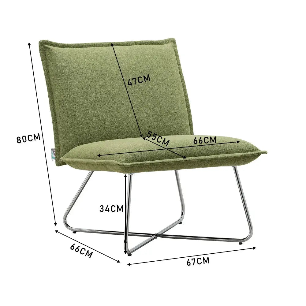Green Modern Linen Accent Chair Furnish Wise