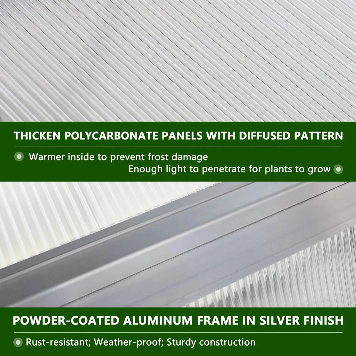 Premium Aluminium Hobby Greenhouse with Sliding Door Furnish Wise