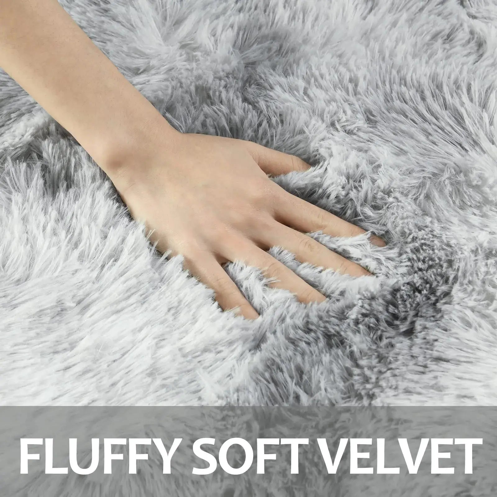 Soft Carpet For Living Room Fluffy Modern Bedroom Bedside Rug Tie-Dyed Grey Indoor Shag Carpets For Kids Nursery Room Home Decor Furnish Wise