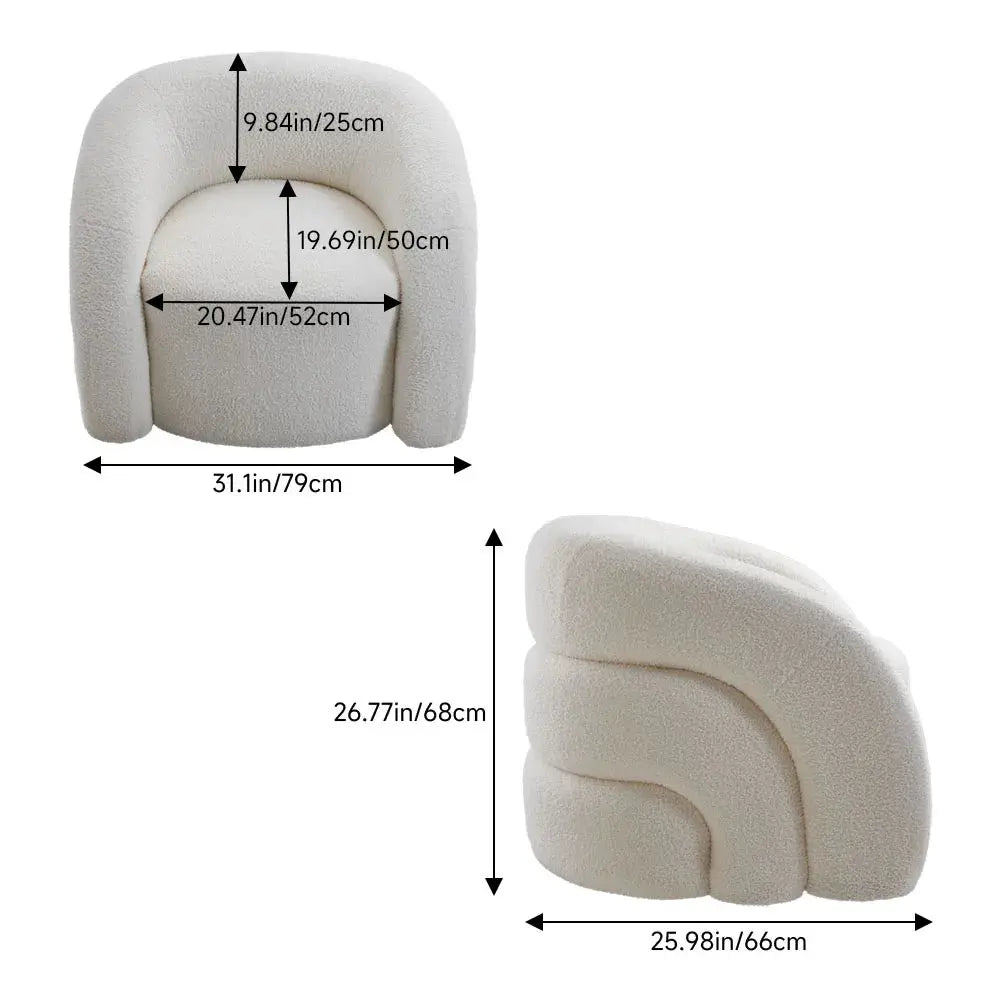 Nordic Upholstered Curved Snug Accent Chair