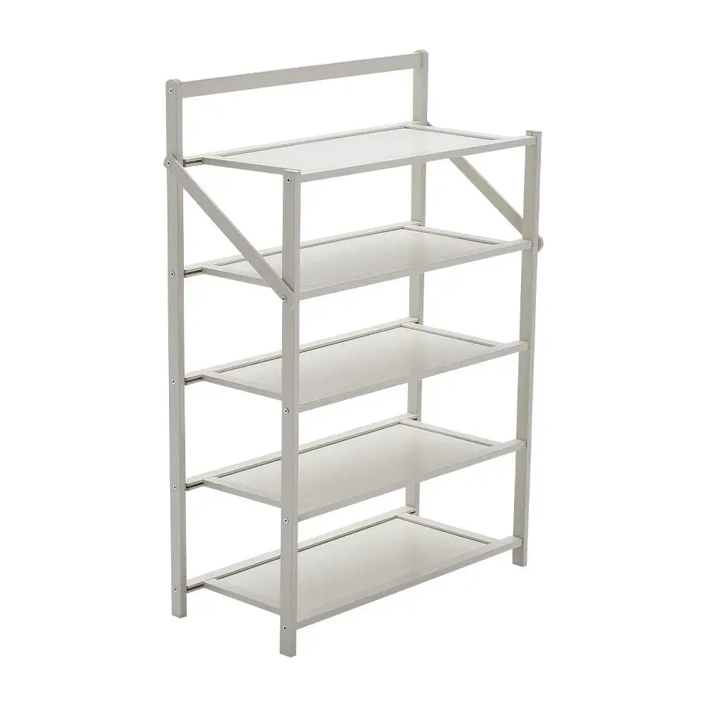 Foldable 5-Tier Bamboo Shoe Rack