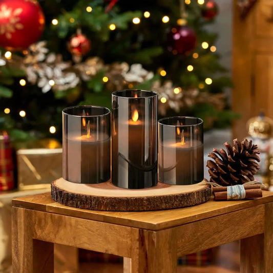 Set of 3 Battery Operated LED Candles with Remote Furnish Wise