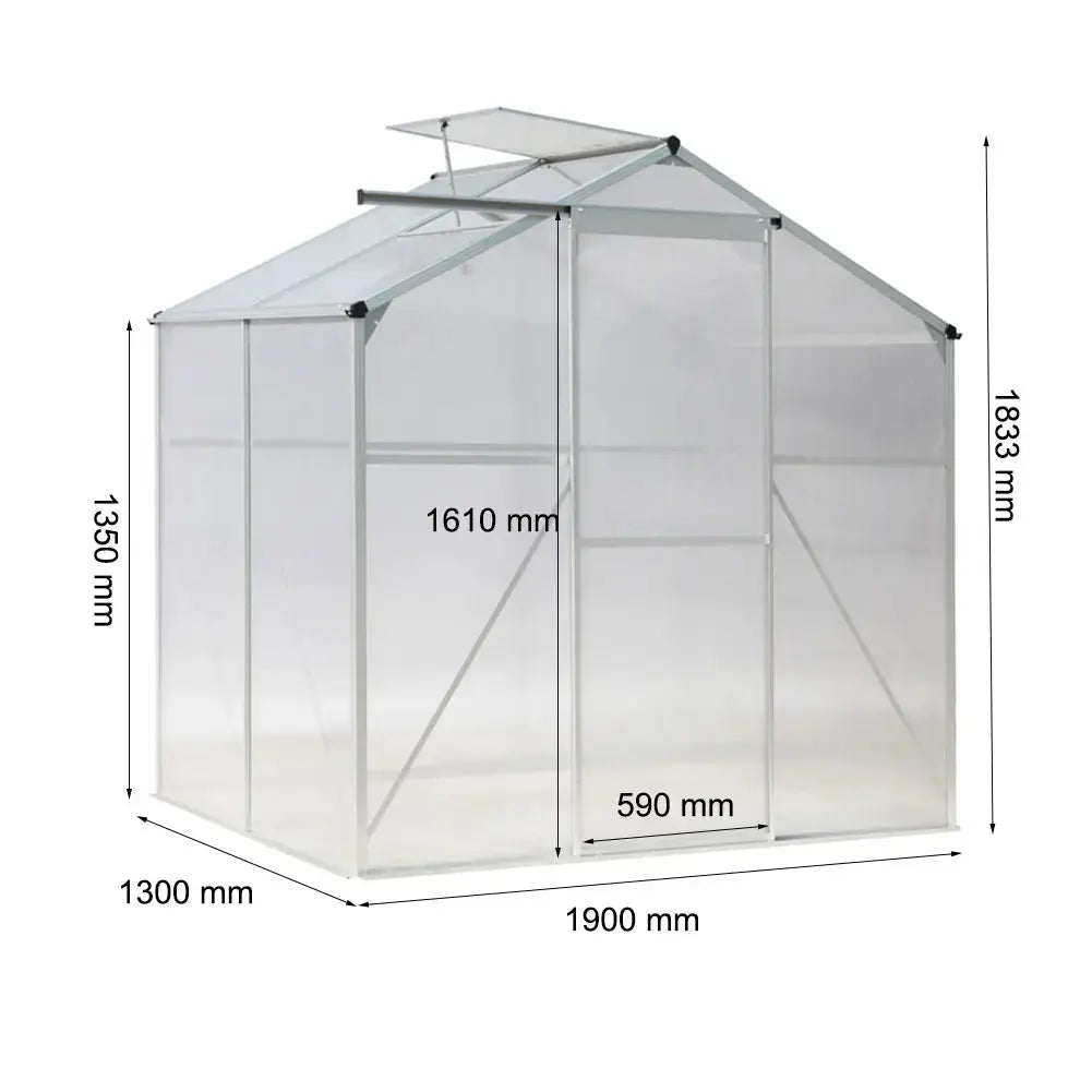 Premium Aluminium Hobby Greenhouse with Sliding Door Furnish Wise