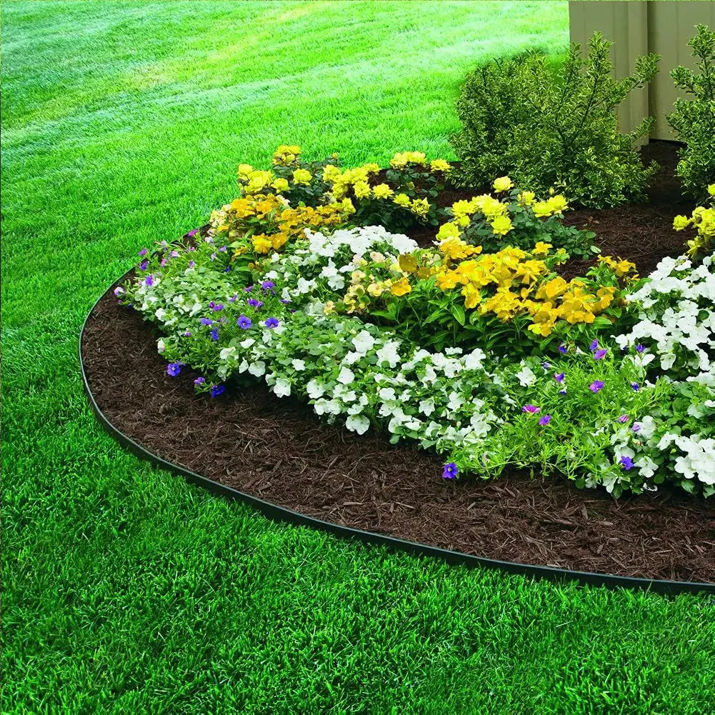 No-Dig L-Shaped Garden Edging with 30 Ground Pegs