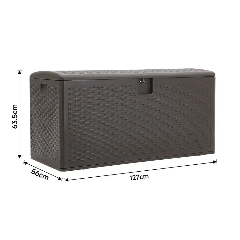 Rattan Outdoor Deck Box with Hidden Handles Furnish Wise