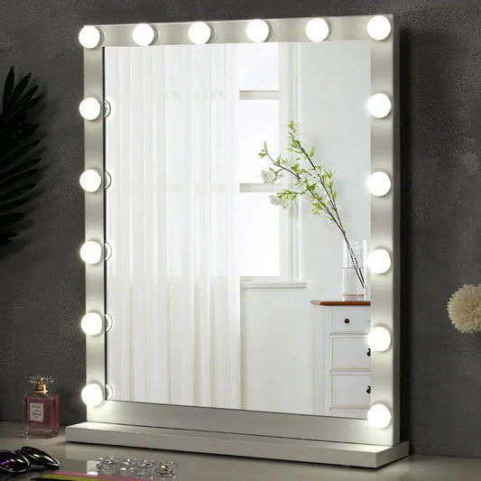Dimmable LED Light Makeup Mirror for Bedroom, 52x62CM Furnish Wise
