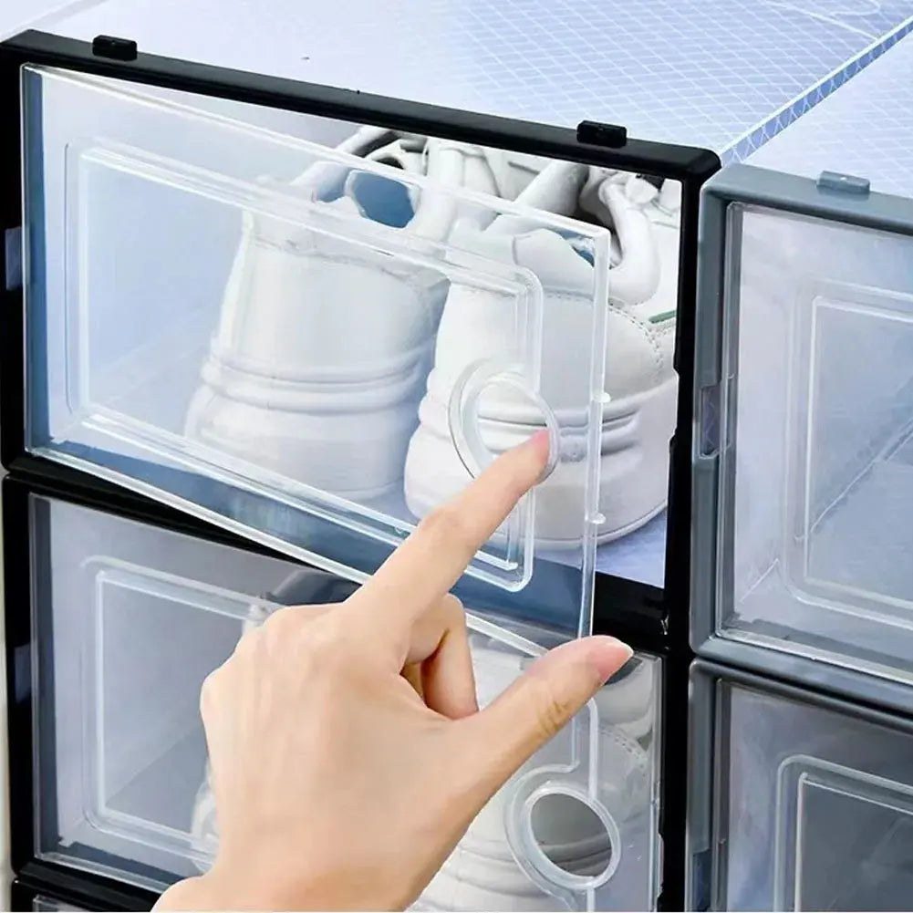 12 Pack Plastic Stackable Shoe Storage Boxes