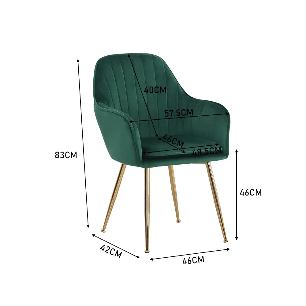 Set of 2 Velvet Dining Chairs Furnish Wise