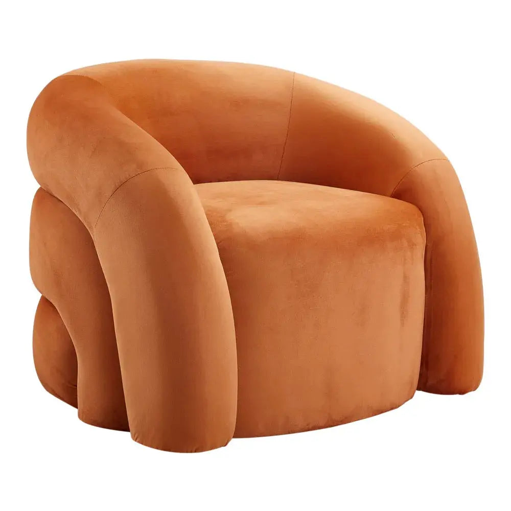 Nordic Velvet Upholstered Curved Armchair