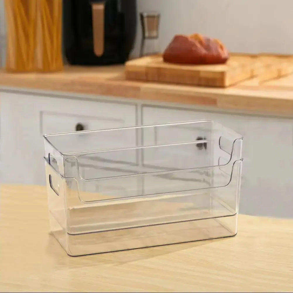 2Pcs Stackable Refrigerator Storage Organisers with Handles