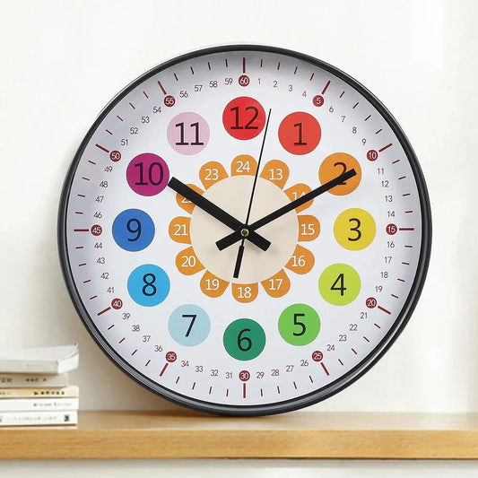 Modern Colourful Teach The Time Round Clock Furnish Wise