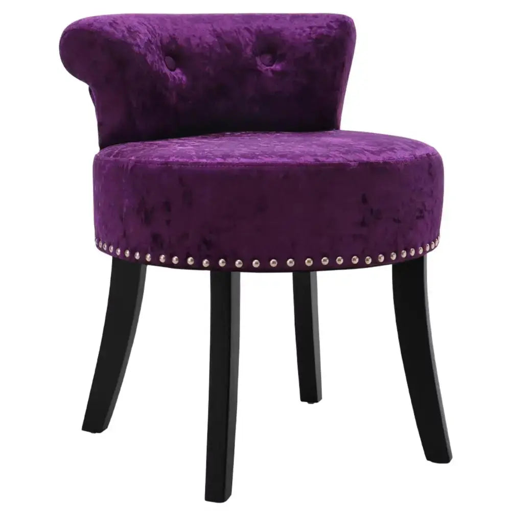 Crushed Velvet Dressing Chair with Studded Edge Furnish Wise
