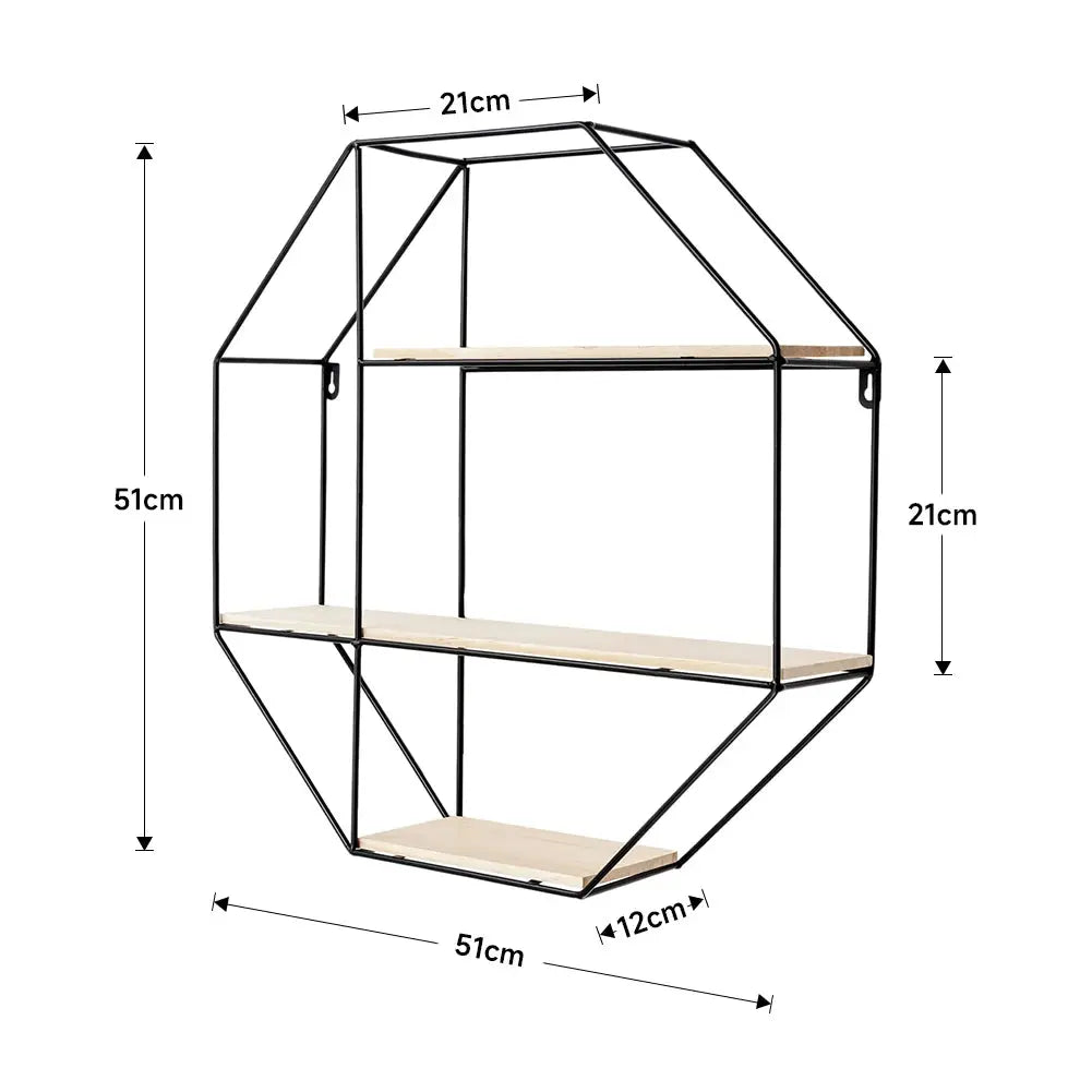 Modern Round Octagonal Floating Decorative Wall Display Shelf