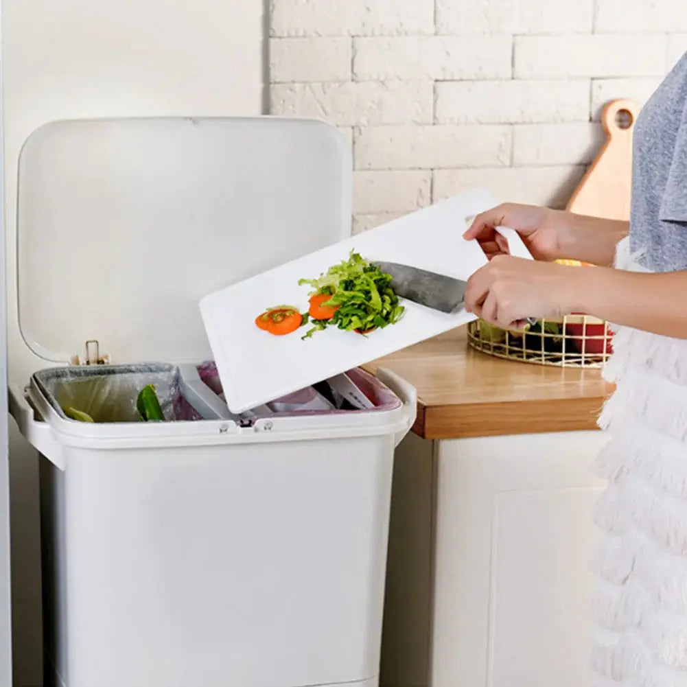 38L Double Compartment Trash Can with 4 Casters