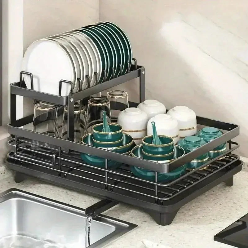 Household Kitchen Dish Drainer Rack, Multifunctional Sink Drying Rack for Bowls Plates Chopsticks, Save countertop space Furnish Wise