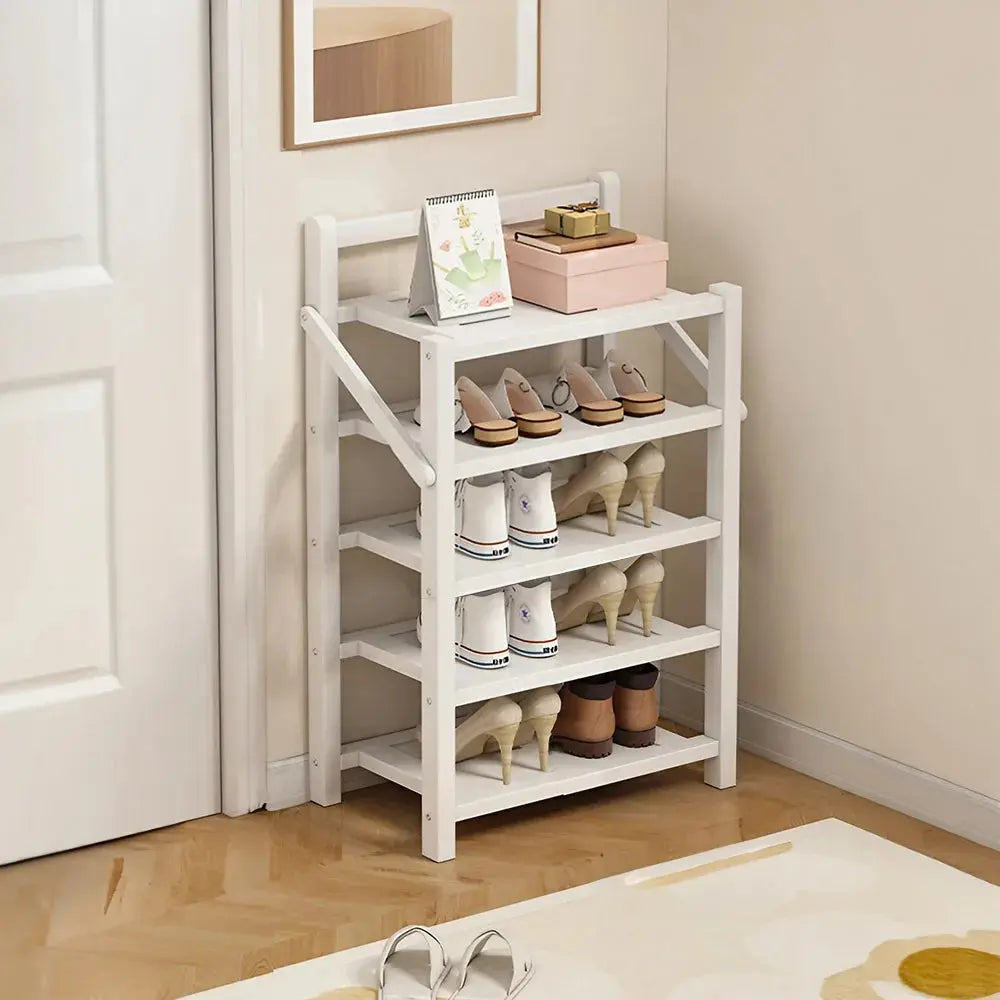 Foldable 5-Tier Bamboo Shoe Rack