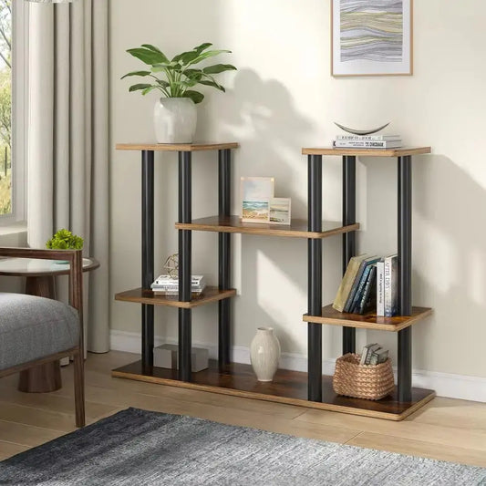 Brown 6 Tier Plant Stand Flower Display Shelf Furnish Wise