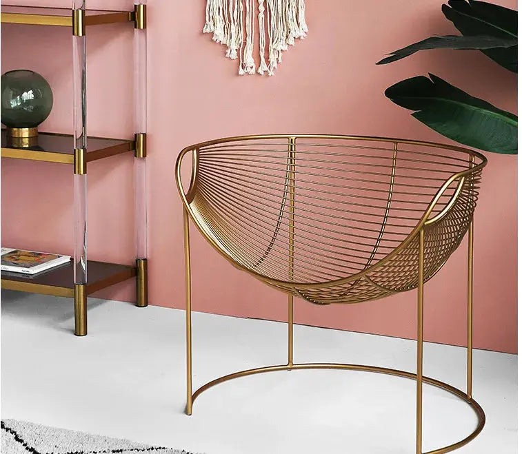 Creative Hollow Out Golden Luxury Armchair Furnish Wise