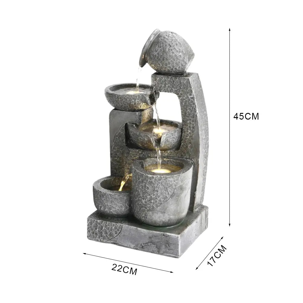 Cascade Solar-powered Water Fountain for Outdoors Gardens, Patios and Balconies Furnish Wise