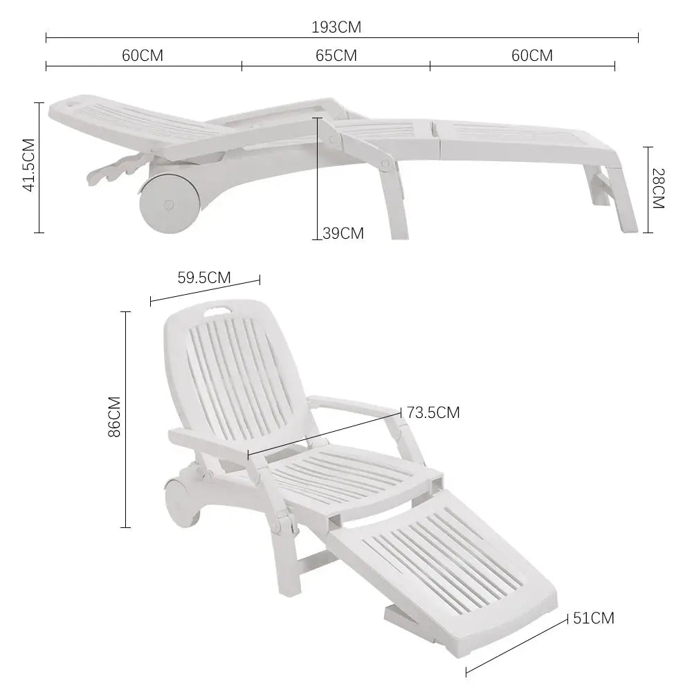 Outdoor Plastic Folding Leisure Chair with Wheels Furnish Wise