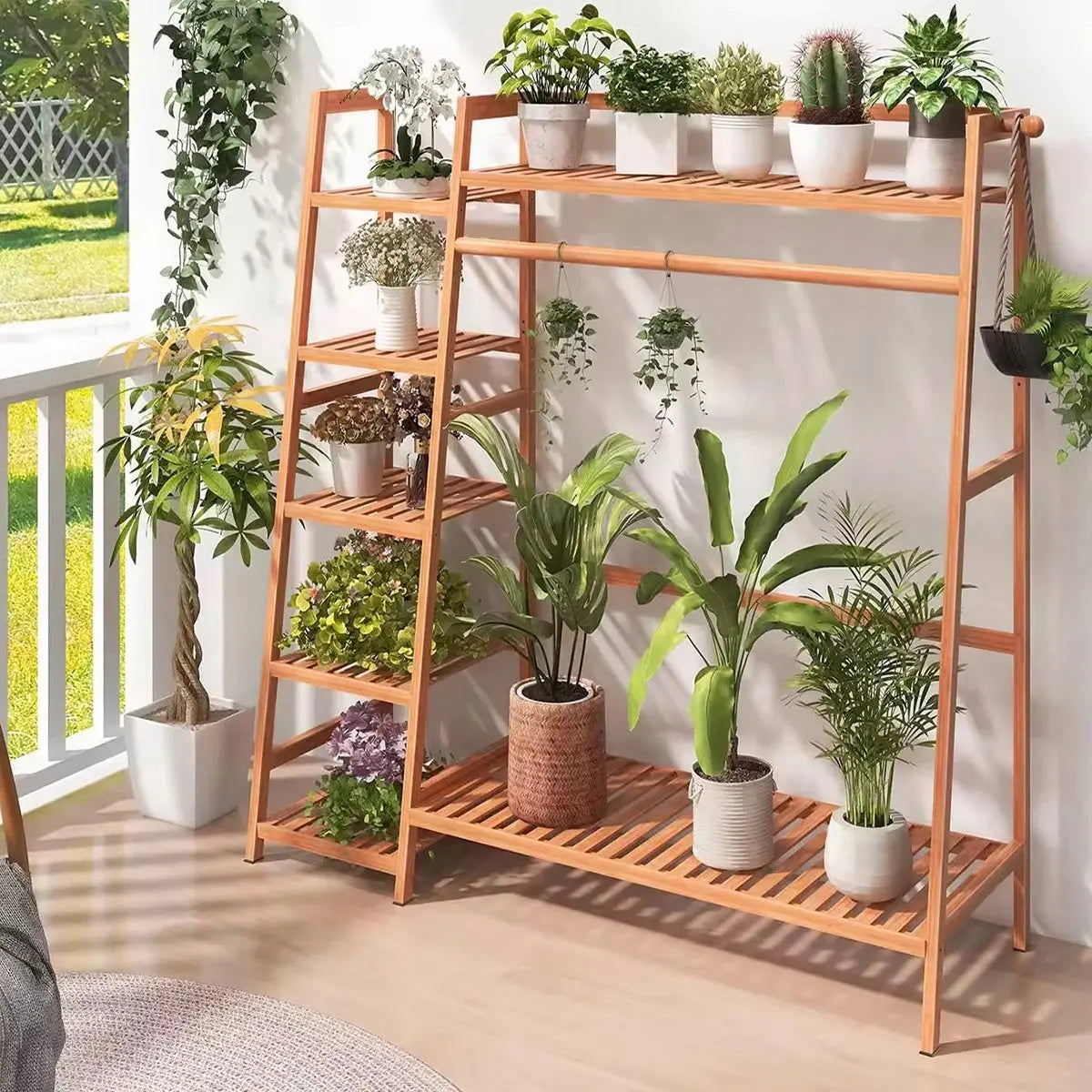 Bamboo Garment Clothes Rack Brown 110cm &130cm