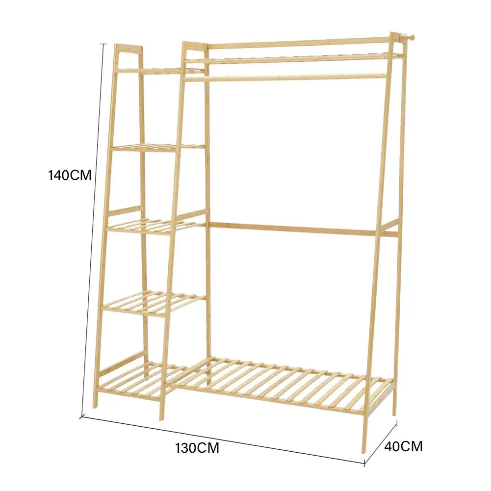 Bamboo Garment Clothes Rack Brown 110cm &130cm