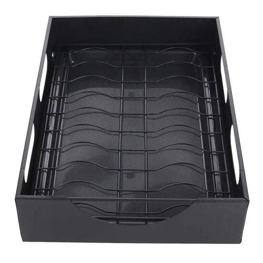 Black Steel Cabinet Pull Out Bowl Rack Furnish Wise