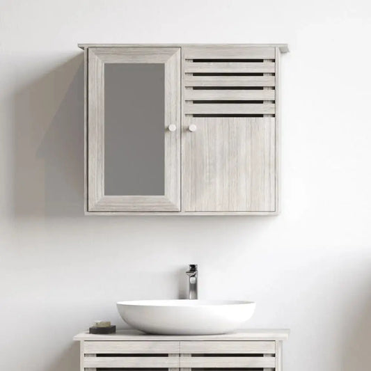 Wooden Bathroom Mirror Wall Cabinet