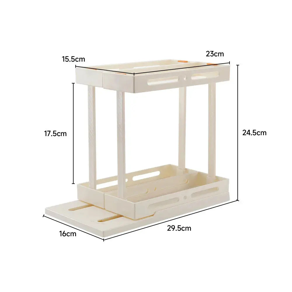 2 Tier Pull-out Rotating Storage Spice Rack