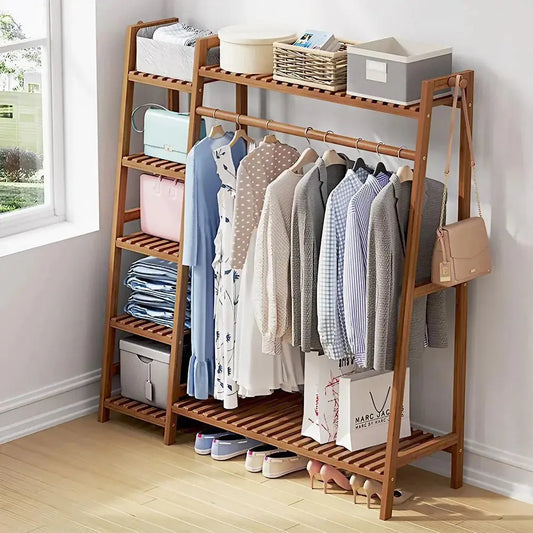Bamboo Garment Clothes Rack Brown 110cm &130cm