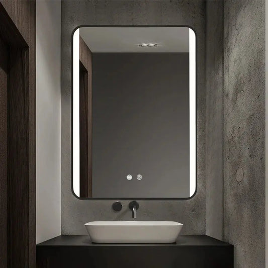 Framed Rectangular LED Vanity Mirror with Anti-fog Film Furnish Wise