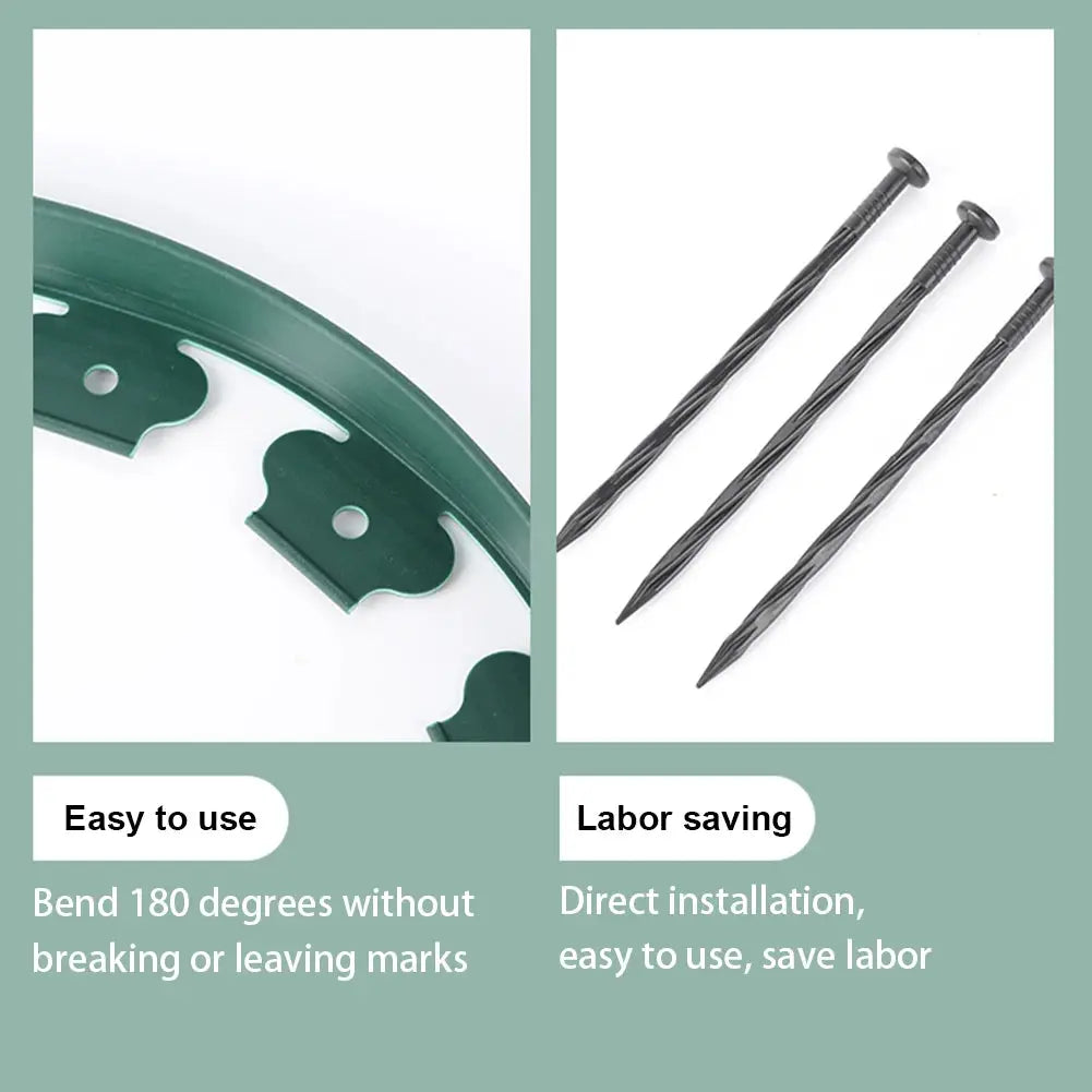No-Dig L-Shaped Garden Edging with 30 Ground Pegs