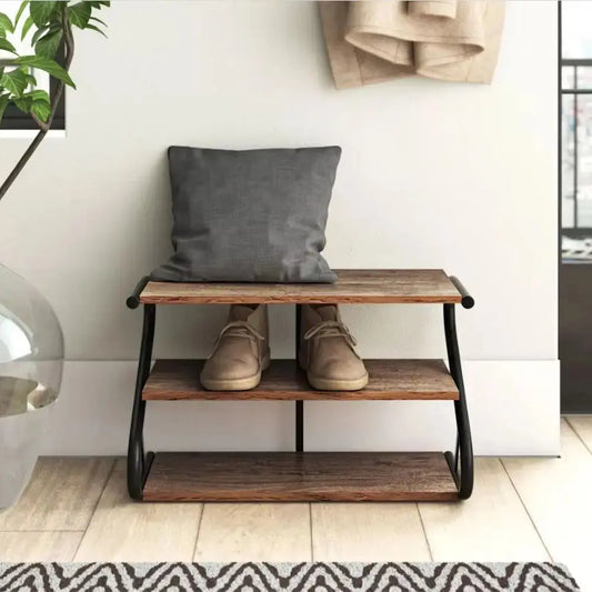 Brown 3 Tier Shelf Shoe Rack